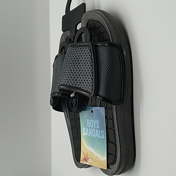 Boys size 11/12 black and Grey slide on sandals. - Picture 2 of 3